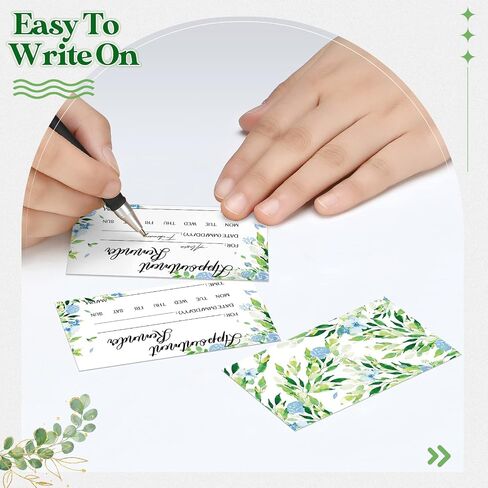 400 Pcs Appointment Cards Kraft Appointment Reminder Cards Bulk Client Appointment Cards for Business Dentist Therapist Doctor Hair Salon Nail Spa Grooming Restaurants Recall Service (Leaves Style) in Saudi Arabia