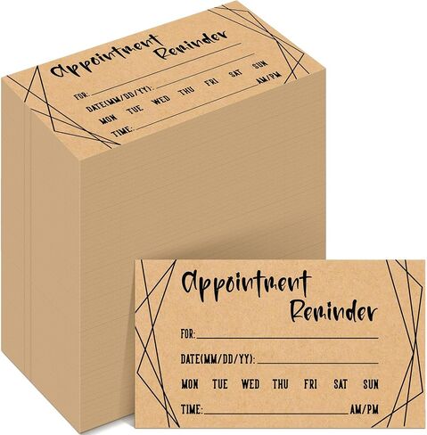 400 Pcs Appointment Cards Kraft Appointment Reminder Cards Bulk Client Appointment Cards for Business Dentist Therapist Doctor Hair Salon Nail Spa Grooming Restaurants Recall Service (Leaves Style) in Saudi Arabia