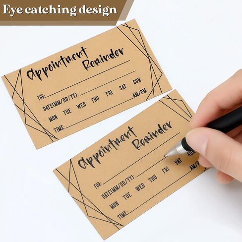 400 Pcs Appointment Cards Kraft Appointment Reminder Cards Bulk Client Appointment Cards for Business Dentist Therapist Doctor Hair Salon Nail Spa Grooming Restaurants Recall Service (Leaves Style) in Saudi Arabia
