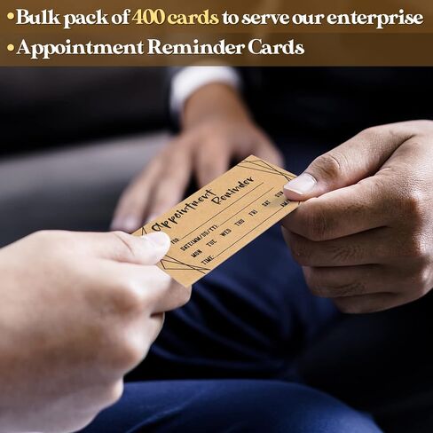 400 Pcs Appointment Cards Kraft Appointment Reminder Cards Bulk Client Appointment Cards for Business Dentist Therapist Doctor Hair Salon Nail Spa Grooming Restaurants Recall Service (Leaves Style) in Saudi Arabia