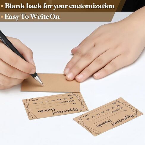 400 Pcs Appointment Cards Kraft Appointment Reminder Cards Bulk Client Appointment Cards for Business Dentist Therapist Doctor Hair Salon Nail Spa Grooming Restaurants Recall Service (Leaves Style) in Saudi Arabia