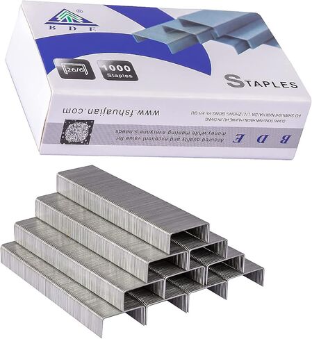 SEAKOS 5 Pack of 5000 Count Standard Staples, 26/6, ¼" Leg Length, Chisel Point Tips, Jam Free Staples, Fits All Standard Desktop Office Staplers, Best Office Products.Silver. in Saudi Arabia