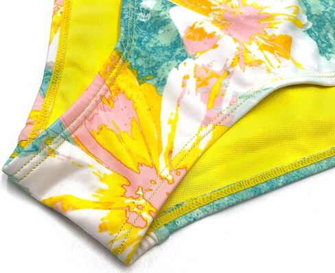 SHEKINI Girls Two Piece Bandeau Swimsuit Halter Bikini Top Drawstring Floral Print Bikini Set in Saudi Arabia