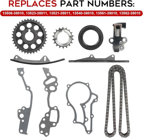 مجموعة سلسلة توقيت المحرك PUENGSI، مجموعة سلسلة التوقيت متوافقة مع 1974-1982 Toyota Carina Celica Corona Mark Hilux SOHC 8V 2.0L/2.2L استبدال # 1350638010 in Kuwait