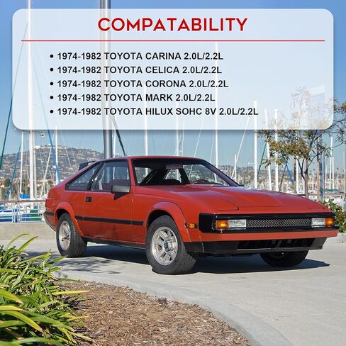 مجموعة سلسلة توقيت المحرك PUENGSI، مجموعة سلسلة التوقيت متوافقة مع 1974-1982 Toyota Carina Celica Corona Mark Hilux SOHC 8V 2.0L/2.2L استبدال # 1350638010 in Kuwait