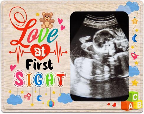 إطار صورة WaaHome Baby Sonogram، إطار صورة بالموجات فوق الصوتية لعيد الأم الأول للأم لأول مرة، هدايا استحمام الطفل، هدايا تكشف عن الجنس، هدايا للأم المتوقعة الجديدة in Kuwait