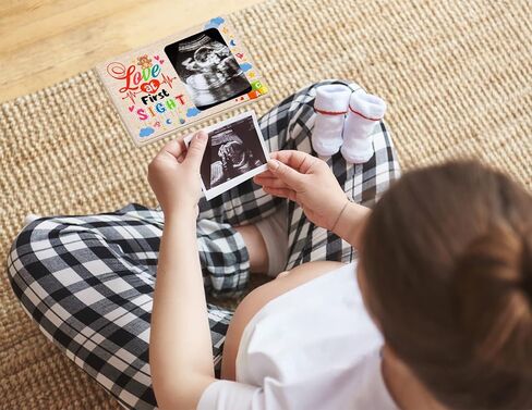 إطار صورة WaaHome Baby Sonogram، إطار صورة بالموجات فوق الصوتية لعيد الأم الأول للأم لأول مرة، هدايا استحمام الطفل، هدايا تكشف عن الجنس، هدايا للأم المتوقعة الجديدة in Kuwait