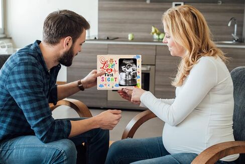إطار صورة WaaHome Baby Sonogram، إطار صورة بالموجات فوق الصوتية لعيد الأم الأول للأم لأول مرة، هدايا استحمام الطفل، هدايا تكشف عن الجنس، هدايا للأم المتوقعة الجديدة in Kuwait