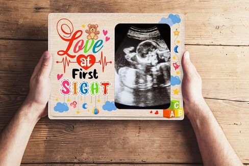 إطار صورة WaaHome Baby Sonogram، إطار صورة بالموجات فوق الصوتية لعيد الأم الأول للأم لأول مرة، هدايا استحمام الطفل، هدايا تكشف عن الجنس، هدايا للأم المتوقعة الجديدة in Kuwait