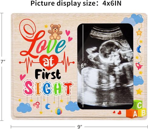 إطار صورة WaaHome Baby Sonogram، إطار صورة بالموجات فوق الصوتية لعيد الأم الأول للأم لأول مرة، هدايا استحمام الطفل، هدايا تكشف عن الجنس، هدايا للأم المتوقعة الجديدة in Kuwait