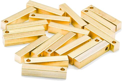 ABBECIAO 20 قطعة 1 1/4 "x 1/4" النحاس الخام ثلاثية الأبعاد مستطيل ختم الفراغات شريط صلب لقلادة المفاتيح صنع المجوهرات in Kuwait