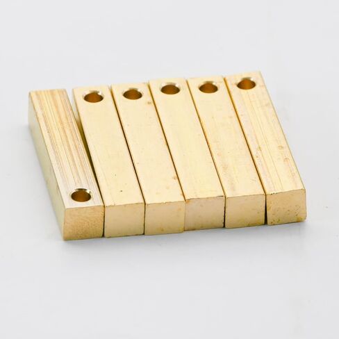 ABBECIAO 20 قطعة 1 1/4 "x 1/4" النحاس الخام ثلاثية الأبعاد مستطيل ختم الفراغات شريط صلب لقلادة المفاتيح صنع المجوهرات in Kuwait