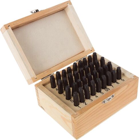 Stalwart - 75-ST6040 Letter and Number Steel Punch Stamp Set, 36 Piece Stamping Punch and Die Wood Storage Case By (For Metal Keys Crafts Leather and More) in Kuwait