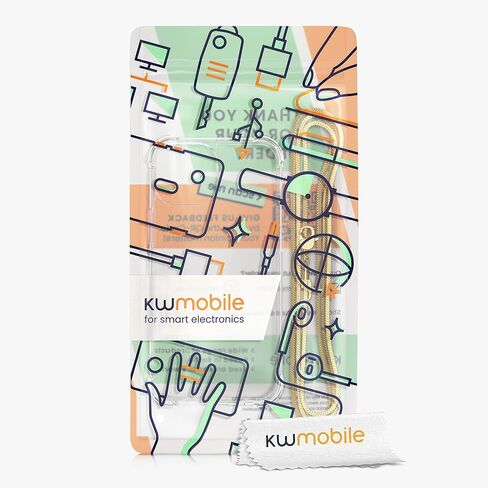 kwmobile Case Compatible with Apple iPhone 13 Mini - Crossbody Case Clear Transparent TPU Phone Cover with Metal Chain Strap - Gold/Transparent in Saudi Arabia
