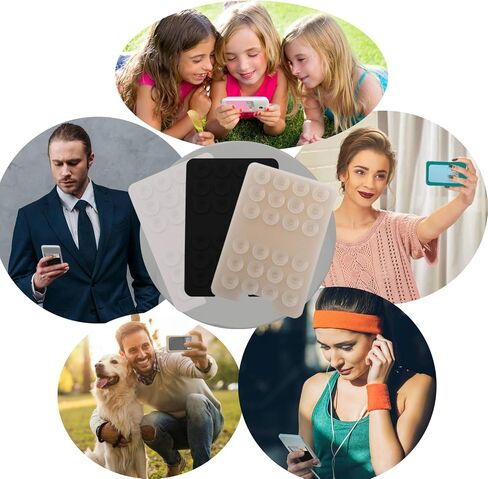Meroqeel 3 عبوات من حامل بطاقات الهاتف اللاصق الأبيض لهاتف iPhone، ملحقات حافظة الهاتف اللاصقة ذات المقبض اللاصق، ملحقات ملحقات الهاتف، أغطية هاتف للمرآة in Saudi Arabia