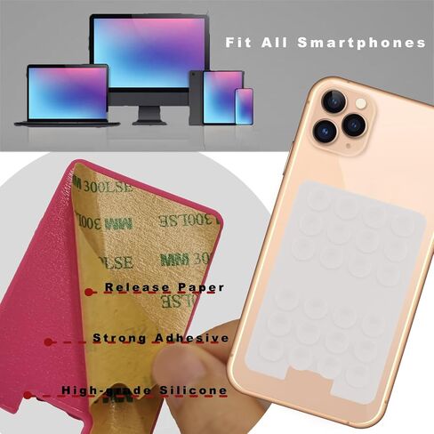 Meroqeel 3 عبوات من حامل بطاقات الهاتف اللاصق الأبيض لهاتف iPhone، ملحقات حافظة الهاتف اللاصقة ذات المقبض اللاصق، ملحقات ملحقات الهاتف، أغطية هاتف للمرآة in Saudi Arabia