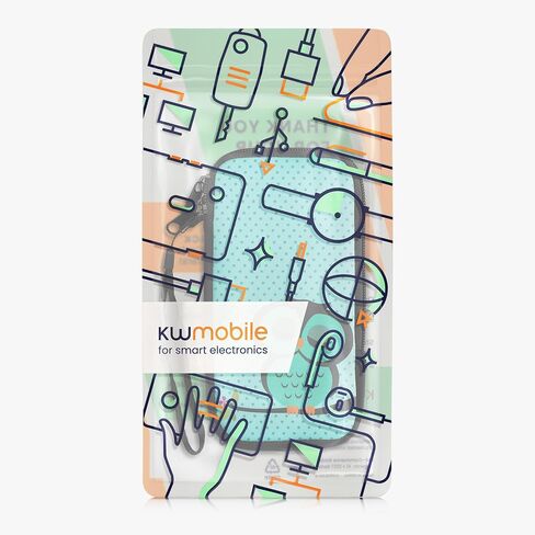 kwmobile Neoprene Sleeve for Smartphone Size XXL - 7" - Shock Absorbing Pouch Case - Protective Phone Bag - Summer Daisy Blue/White/Yellow in Saudi Arabia