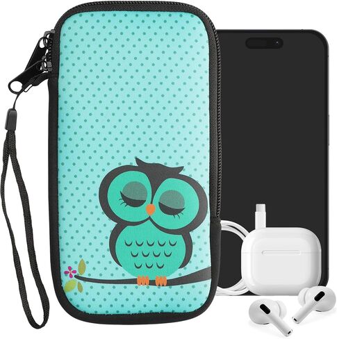 kwmobile Neoprene Sleeve for Smartphone Size XXL - 7" - Shock Absorbing Pouch Case - Protective Phone Bag - Summer Daisy Blue/White/Yellow in Saudi Arabia