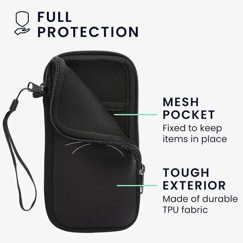 kwmobile Neoprene Sleeve for Smartphone Size XXL - 7" - Shock Absorbing Pouch Case - Protective Phone Bag - Girl and Books Black/Beige in Saudi Arabia