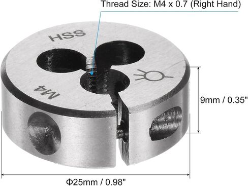 uxcell 2pcs Round Threading Dies, Metric M3 x 0.5 Thread (Right Hand), Adjustable High Speed Steel (HSS) Screw Cutting Die Repair Tool in Saudi Arabia