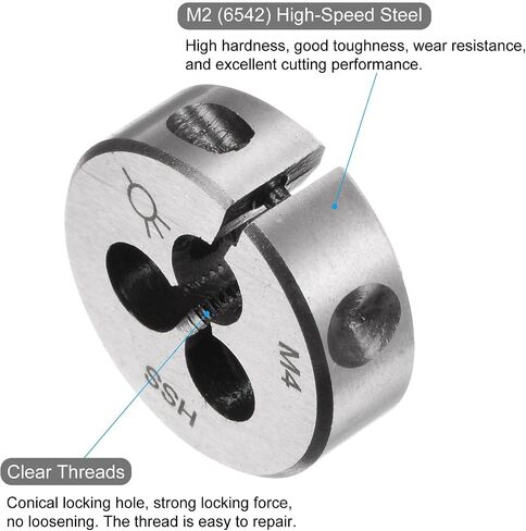 uxcell 2pcs Round Threading Dies, Metric M3 x 0.5 Thread (Right Hand), Adjustable High Speed Steel (HSS) Screw Cutting Die Repair Tool in Saudi Arabia