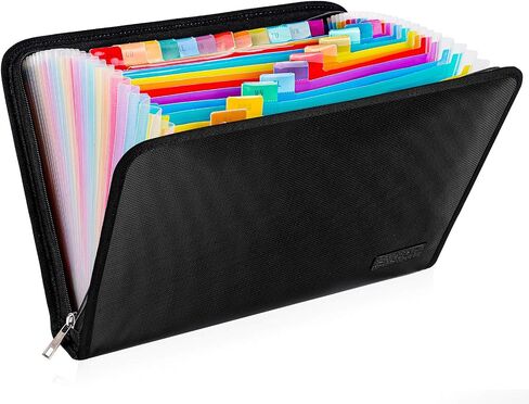 ENGPOW Expanding File Folder, Fireproof File Organizer with 25 Colored Pockets,Labels,Zipper Closure,Fireproof and Water Resistant Safe Storage for Letter A4 Size Paper,Document,Paperwork in Saudi Arabia