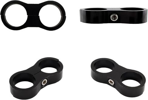 Unlorspy 6Pcs AN12 Black Hose Separator Clamps,Black Hose Aluminum Clamps, 24mm Inner Dia Dual Fuel line Mounting Clamps for Water Pipe, Oil Line, Brake Line and Fuel Hose in Saudi Arabia