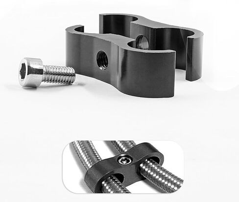 Unlorspy 6Pcs AN12 Black Hose Separator Clamps,Black Hose Aluminum Clamps, 24mm Inner Dia Dual Fuel line Mounting Clamps for Water Pipe, Oil Line, Brake Line and Fuel Hose in Saudi Arabia