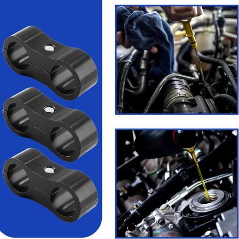 Unlorspy 6Pcs AN12 Black Hose Separator Clamps,Black Hose Aluminum Clamps, 24mm Inner Dia Dual Fuel line Mounting Clamps for Water Pipe, Oil Line, Brake Line and Fuel Hose in Saudi Arabia