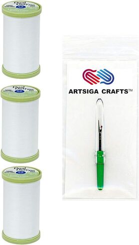 Coats & Clark Sewing Thread Dual Duty Plus Hand Quilting Cotton Thread 325 Yards (3-Pack) White Bundle with 1 Artsiga Crafts Seam Ripper S960-0100-3P in Saudi Arabia