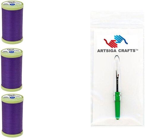 Coats & Clark Sewing Thread Dual Duty Plus Hand Quilting Cotton Thread 325 Yards (3-Pack) White Bundle with 1 Artsiga Crafts Seam Ripper S960-0100-3P in Saudi Arabia