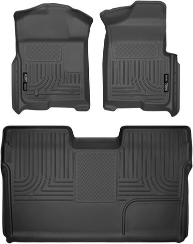 Husky Liners | Weatherbeater | Fits 2009 - 2014 Ford F-150 SuperCrew Cab w/Manual Transfer Case Shifter | Second Row Liner, Black | 19331 in Saudi Arabia
