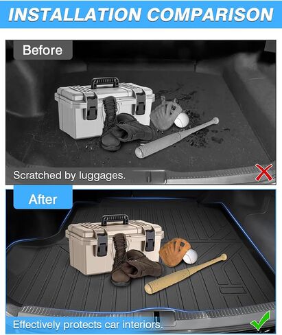 Powerty Cargo Mat Compatible for Chevrolet Traverse 2018-2023 Accessories All Weather Cargo Liner TPE Rear Trunk Mat in Saudi Arabia