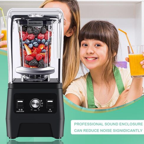 خلاط احترافي هادئ، خلاط تجاري للمخفوقات والعصائر مع غلاف صوت درع هادئ، خلاطات لتقليل الضوضاء للمطبخ مع وعاء سعة 56 أونصة in Kuwait