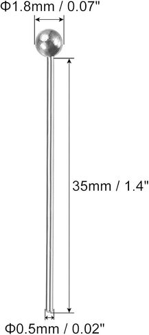 PATIKIL 500Pcs Silver Plated Ball Head Pins Jewelry Making 24 Gauge 40mm Wire Head Pins Brass Round Ball Head Pins Metal End Head Pins for DIY Craft Necklaces Bracelets Earrings in Saudi Arabia
