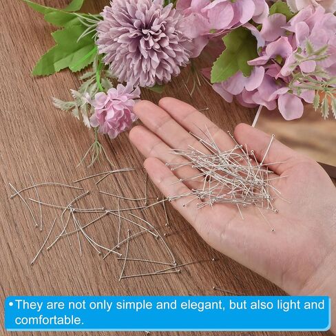 PATIKIL 500Pcs Silver Plated Ball Head Pins Jewelry Making 24 Gauge 40mm Wire Head Pins Brass Round Ball Head Pins Metal End Head Pins for DIY Craft Necklaces Bracelets Earrings in Saudi Arabia