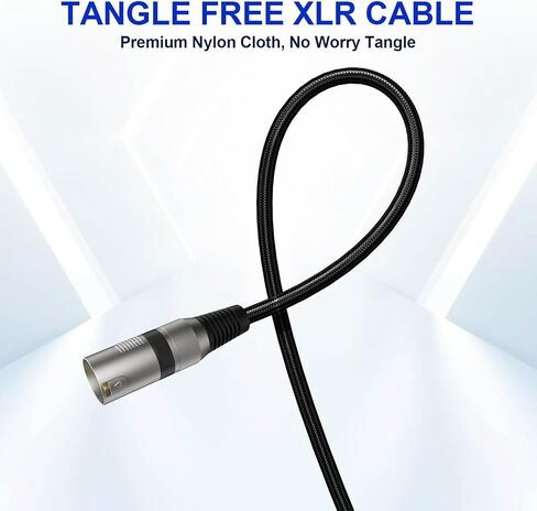 Heams Professional 2 Pack 6FT XLR Cables, Noise Free and Long-Lasting Braided XLR Microphone Cable, All Copper Conductors Balanced Male to Female Mic Cable for Studio Monitor, Mixer, DMX, Black in Saudi Arabia