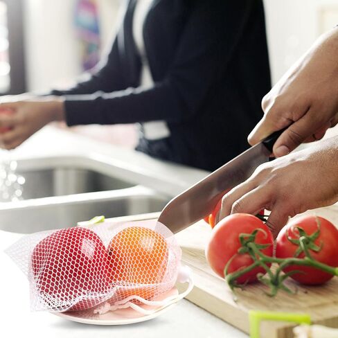 Yzyil 16 قطعة من حقيبة الرباط الشبكية من النايلون، 5.5 × 7.5 بوصة أكياس شبكية صغيرة برباط شبكي مع رباط منزلق لألعاب الشاطئ، وحقائب شبكية والسفر (أبيض) in Kuwait