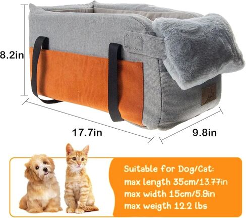 Dog Car Seat for Small Dog, Portable Console Booster Car Seats for Pets, Dog Booster Seat for Travel or Outgoing with a Plush Cushion in Saudi Arabia