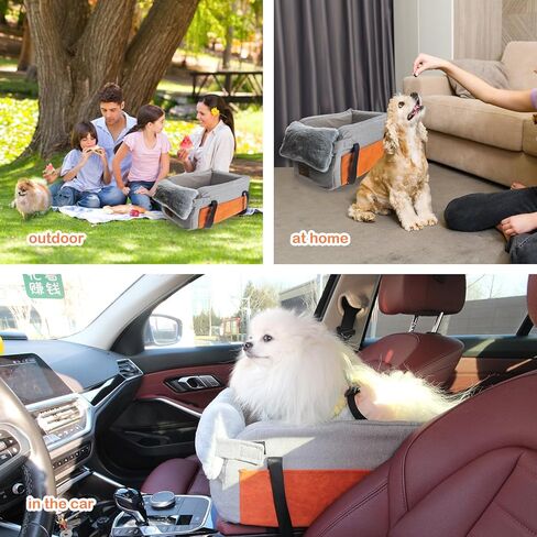 Dog Car Seat for Small Dog, Portable Console Booster Car Seats for Pets, Dog Booster Seat for Travel or Outgoing with a Plush Cushion in Saudi Arabia
