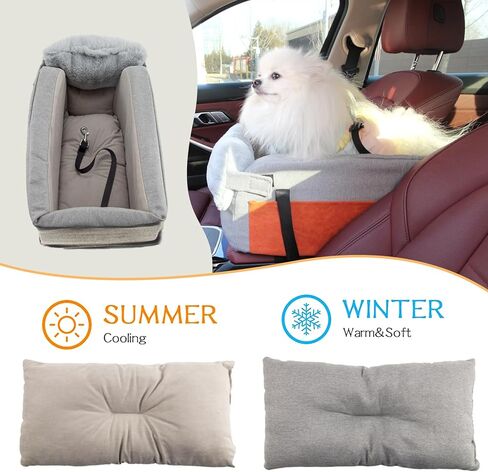 Dog Car Seat for Small Dog, Portable Console Booster Car Seats for Pets, Dog Booster Seat for Travel or Outgoing with a Plush Cushion in Saudi Arabia