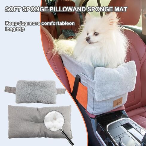 Dog Car Seat for Small Dog, Portable Console Booster Car Seats for Pets, Dog Booster Seat for Travel or Outgoing with a Plush Cushion in Saudi Arabia