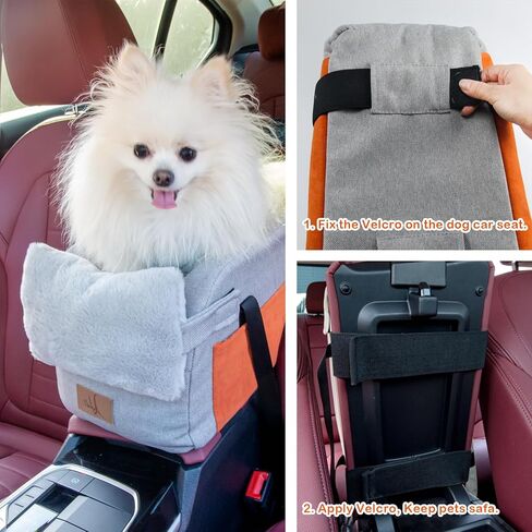 Dog Car Seat for Small Dog, Portable Console Booster Car Seats for Pets, Dog Booster Seat for Travel or Outgoing with a Plush Cushion in Saudi Arabia