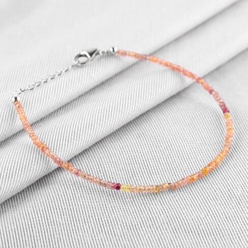QNAVIC Natural Fire Black Opal Beads Stones Choker Bangle Bracelet for Women, Healing Chakra Crystals, Birthstone Jewelry, Rhodium Plating 925 Sterling Silver 8 inch, Mother's Day Gift for her in Saudi Arabia