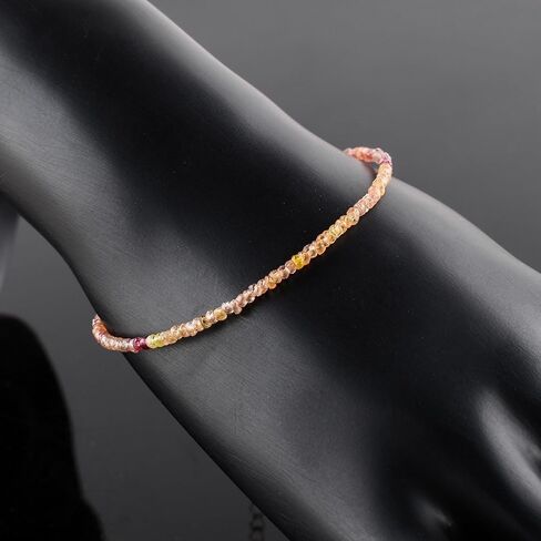 QNAVIC Natural Fire Black Opal Beads Stones Choker Bangle Bracelet for Women, Healing Chakra Crystals, Birthstone Jewelry, Rhodium Plating 925 Sterling Silver 8 inch, Mother's Day Gift for her in Saudi Arabia