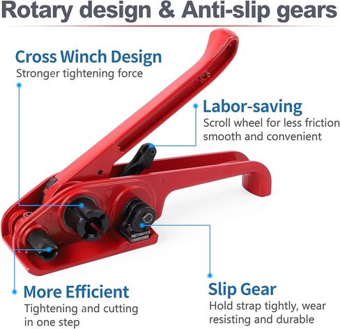 مجموعة أشرطة التغليف Hawaminent - 3/4 بوصة × 330 قدم من البوليستر المنسوج من مادة البولي بروبيلين، أداة شد الربط، 100 قطعة من الأبازيم الفولاذية، قوة الشد، عبوة مرنة قابلة لإعادة الاستخدام in Kuwait