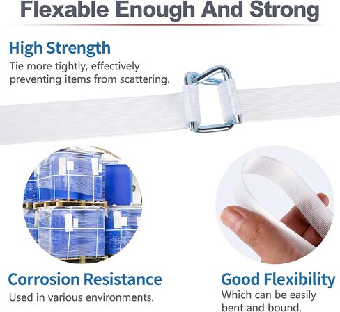 مجموعة أشرطة التغليف Hawaminent - 3/4 بوصة × 330 قدم من البوليستر المنسوج من مادة البولي بروبيلين، أداة شد الربط، 100 قطعة من الأبازيم الفولاذية، قوة الشد، عبوة مرنة قابلة لإعادة الاستخدام in Kuwait