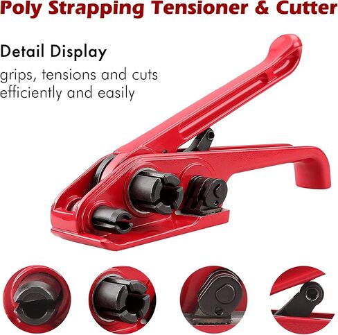 مجموعة شدادات الربط من البوليستر ومجموعة سدادات الربط الكهربائية الساخنة الخالية من الإبزيم مع مجموعة ربط بلاستيكية PP مقاس 1/2 بوصة × 4000 بوصة in Kuwait