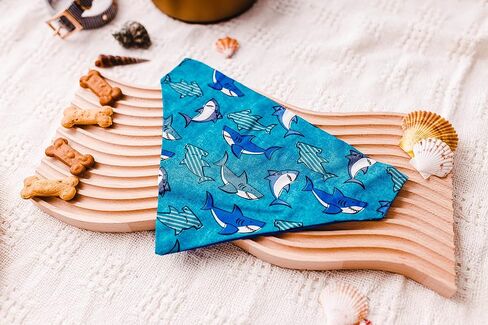 Summer Sharks Over the Collar Dog Bandana That Slips onto Their Existing Collar Size Extra Large in Saudi Arabia