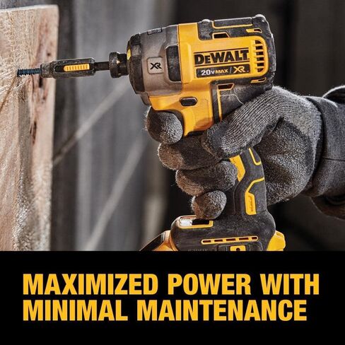 DEWALT 20V Tools MAX XR Impact Driver، أدوات Dewalt، بدون فرش، 3 سرعات، 1/4 بوصة، تتضمن نظارات أمان وحقيبة تخزين (DCF887B) in Kuwait